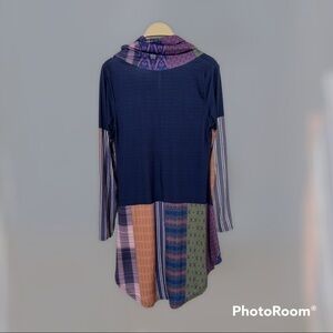 Patchwork scoop neck dress/shirt size S